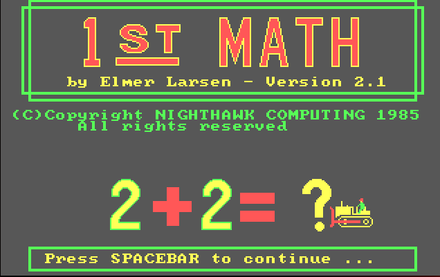1st Math by Elmer Larsen