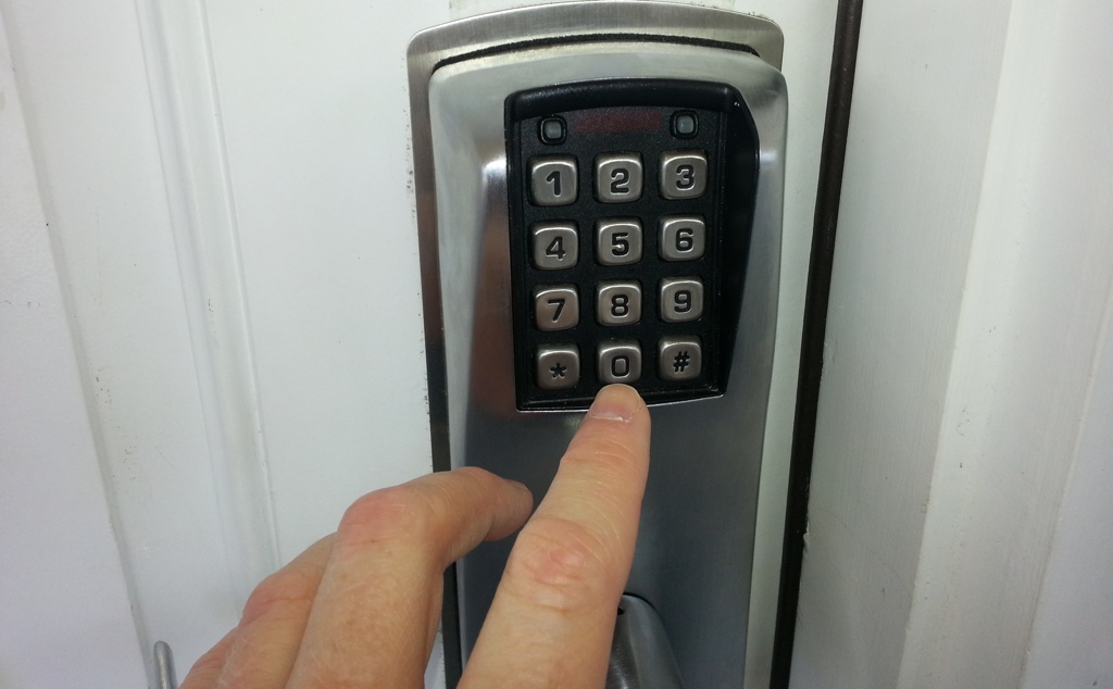 A combination door lock is one possible countermeasure in a layered security approach